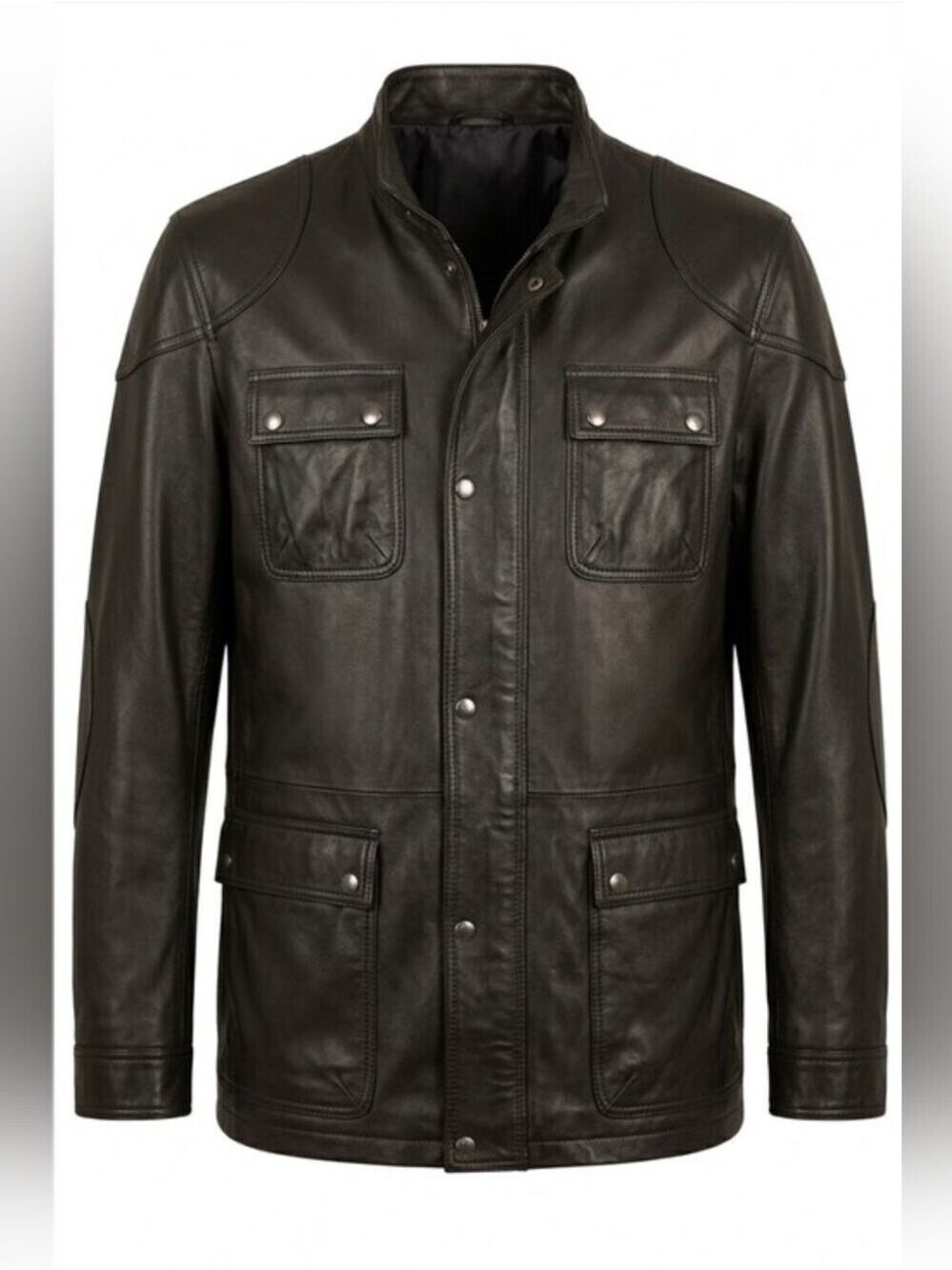 NWT Size XL Snover Fashion "The Executive" 100% Top-Grain Leather Jacket - Black